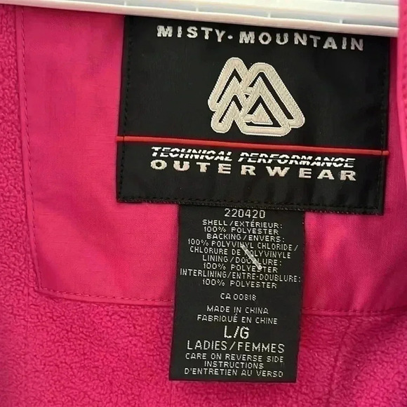 [L]Misty Mountain Pink  Waterproof Winter Fleece Jacket - Picture 7 of 12